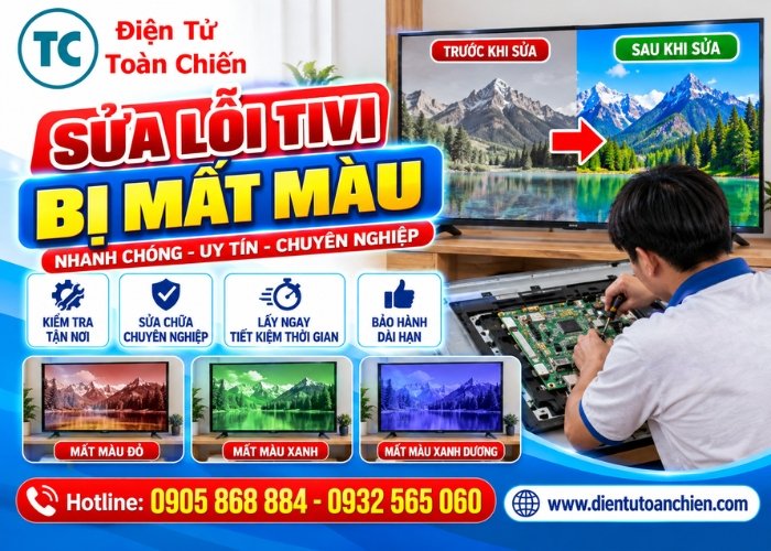 Sửa lỗi tivi bị mất màu